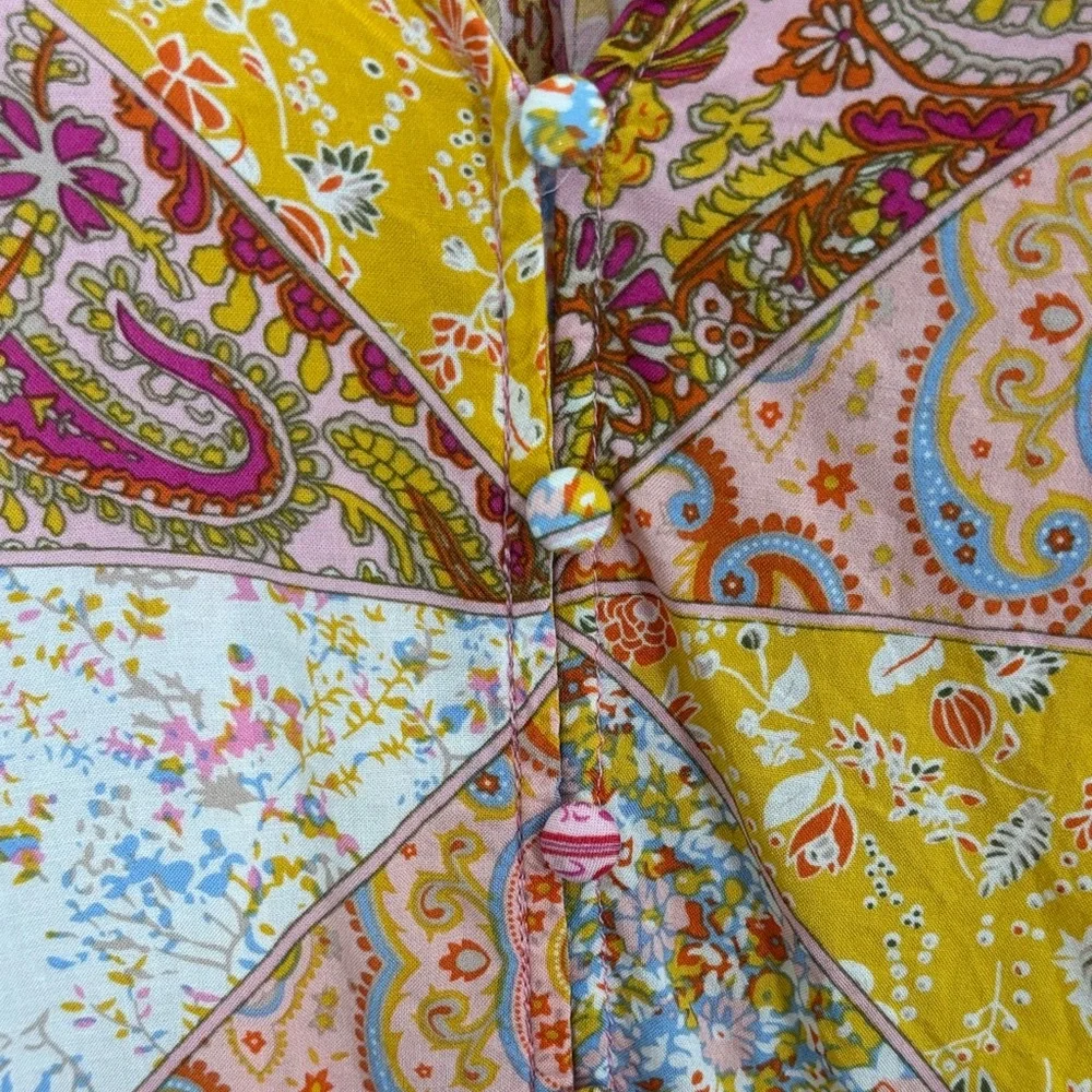 Rose & Olive Vibrant Patchwork Blouse size L - Picture 6 of 9